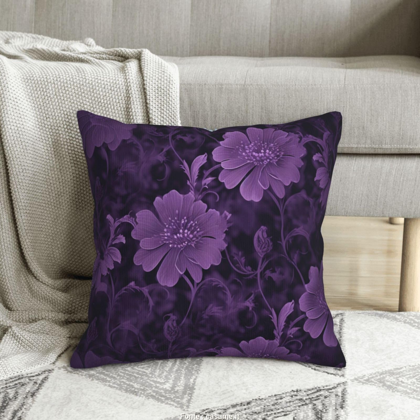 Housses de coussin velours côtelé violet 50x50 : protégez et sublimez votre canapé usé