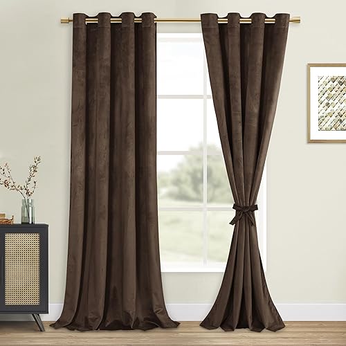 Miniatura 38 de DWCN Cortinas de Terciopelo - Cortinas de Ventana que Oscurecen la Habitación y Bloquean la Luz para Cuarto de Bebé, Dormitorio, Sala de Estar,