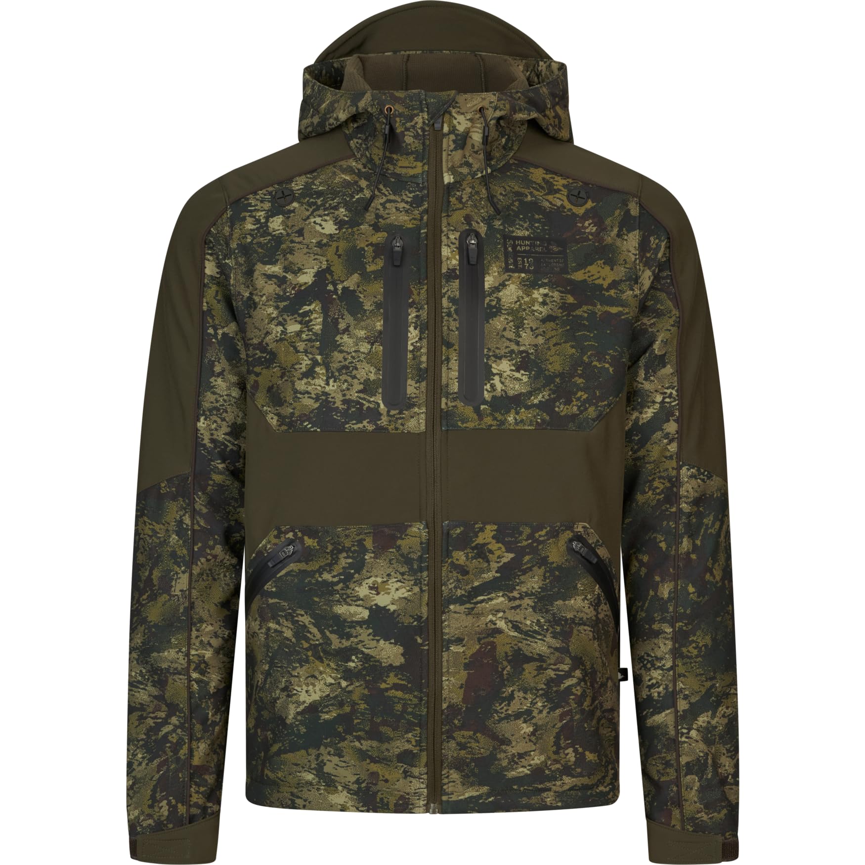 Seeland Chaser Aero Camo Jacket InVis MPC green - Two side radio pockets, Ventilation zipper under arm