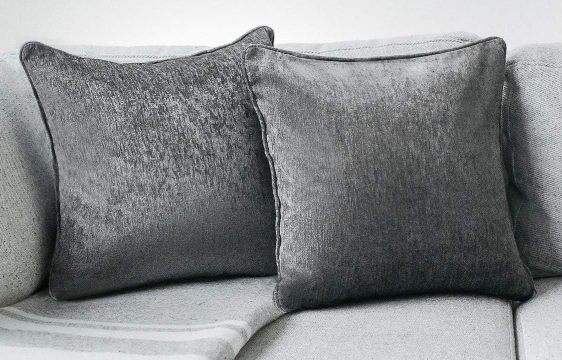 RoseGlamique Elegant Soft Gray Throw Pillow Covers 16x16, Set of 2, Neutral Pillow Covers, Modern Farmhouse Pillow Covers, Decorative Pillow Cover, Boho Pillow Cover, Couch Pillow