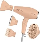 Sèche-cheveux de la série Performa INFINITIPRO PAR CONAIR avec diffuseur et 3 autres accessoires | Sèche-cheveux avec moteur de performance professionnelle | Rose blush | Idéal pour le voyage