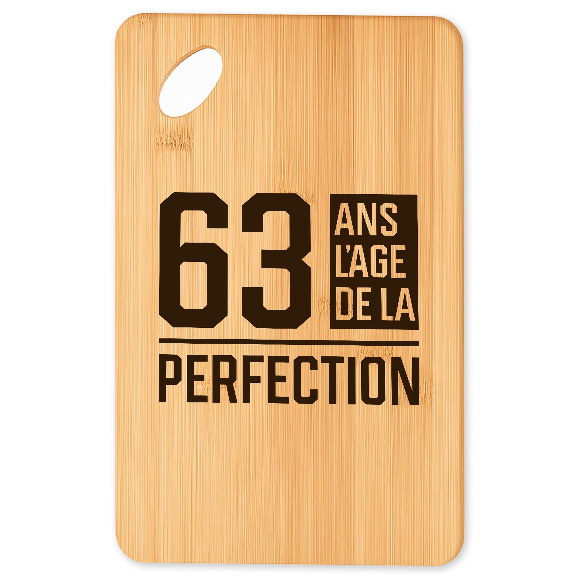 Planche à découper 63 ans : le cadeau original de cuisine pour homme