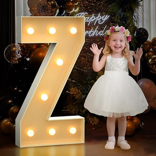 Miniatura 26 de Mixifox Letras V de marquesina de 3 pies, letras grandes iluminadas de 3 pies de alto con luces, letra de bebé grande para baby shower, boda