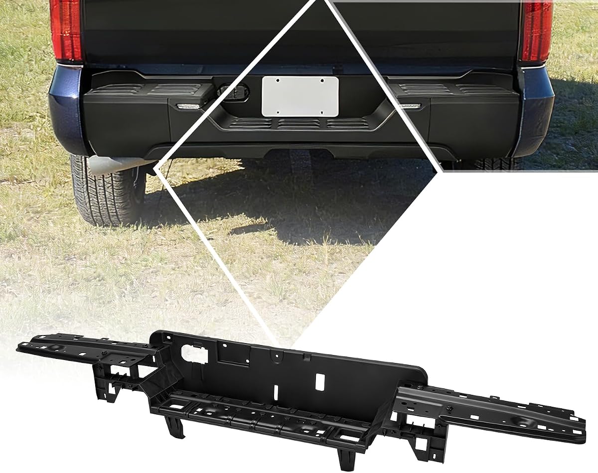 PM PERFORMOTOR Rear Bumper Step Pads Face Bar Replacement Compatible with 2022-2026 Toyota Tundra, Primered Black