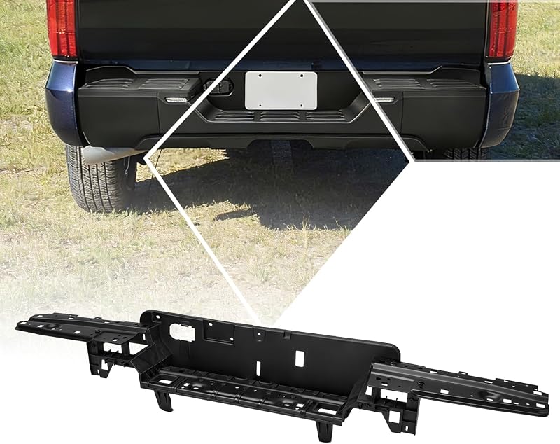PM PERFORMOTOR Rear Bumper Step Pads Face Bar Replacement Compatible with 2022-2026 Toyota Tundra, Primered Black