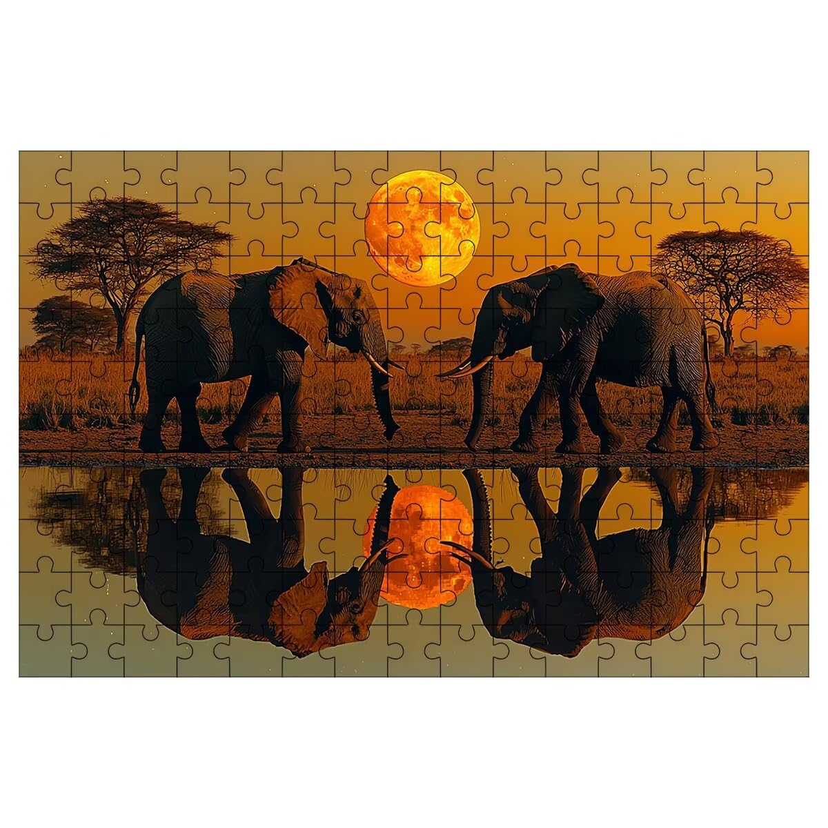 Puzzle 1500 sztuk słonia, puzzle dla dorosłych drewniane zwierzęta, 87 x 57