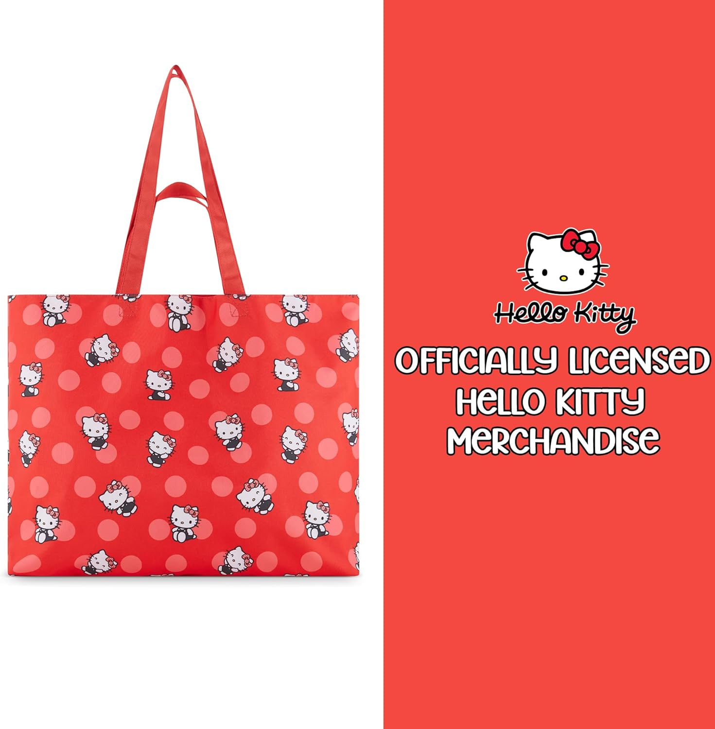 SANRIO Hello Kitty Nylon Tote bag - Girls, Boys, Teens, Adults - All Over Print Single Handle Nylon Tote Handbag