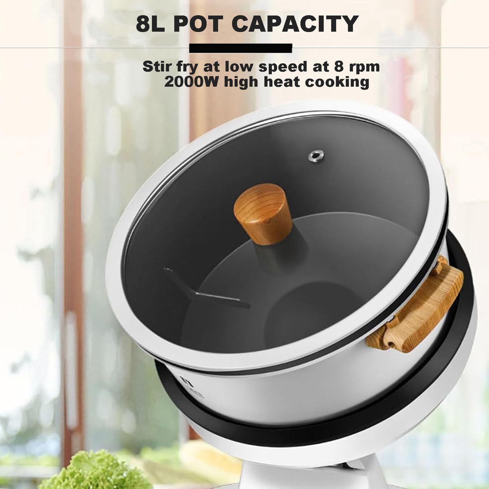 Robot Culinaire Automatique, Cuiseur À Riz Commercial, avec Réglage du Pot À 3 Vitesses, Robot De Cuisson du Riz Sauté - Cuisson À La Chaleur 2000 W - Contrôle par Écran Tactile (8L)