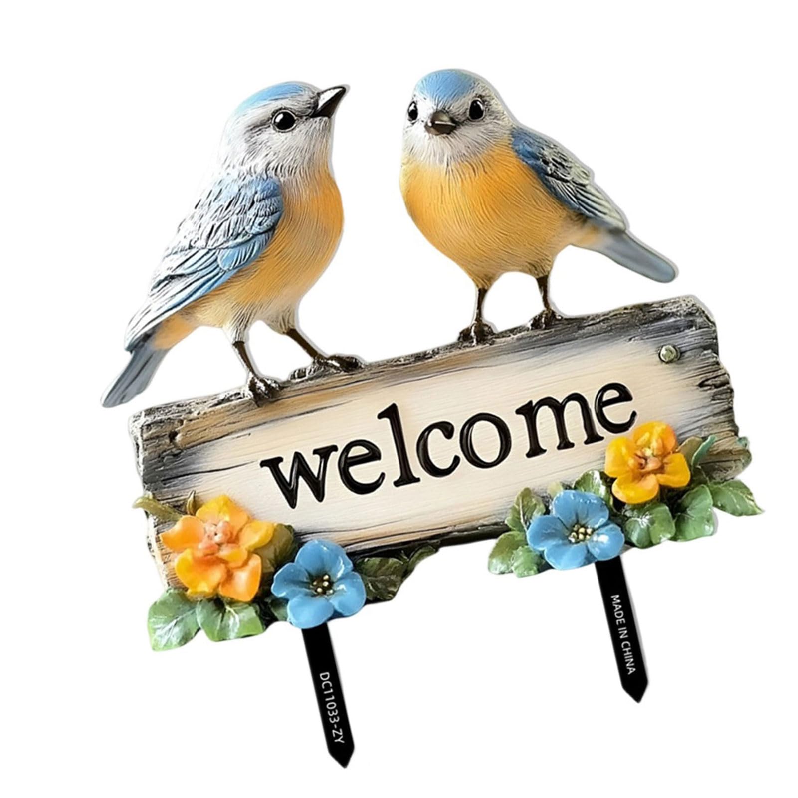 Charm Avian Theme Welcome Plaques Ground Stake Decorative Garden PVC Yard for Year Round Display Festival Yard Address Marker