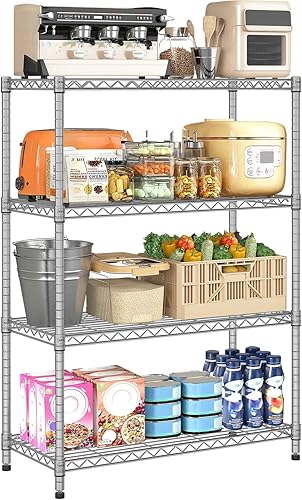 Miniatura 15 de Estantes de almacenamiento de 6 niveles con ruedas, estantería de metal resistente, capacidad de 2100 libras, estantería de garaje, estantes