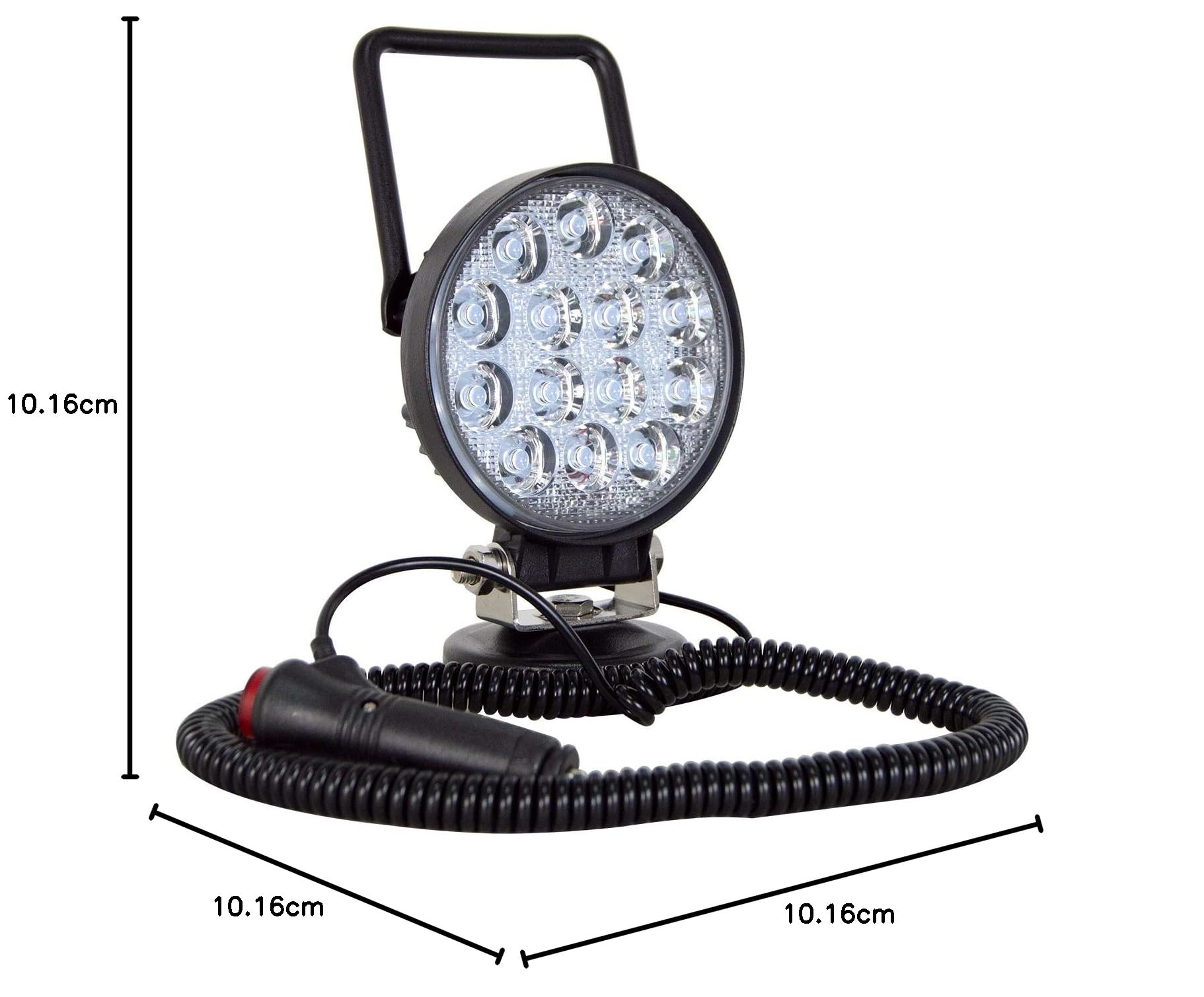 Willpower Faro da Lavoro 10cm 4 Pollici 42W Portable Fari Led 12V 24V con Base Magnetica Inondazione Faretti LED Fendinebbia LED Luci di Lavoro Fuoristrada per Trattore Camion Auto Barca 4x4 ATV UTV