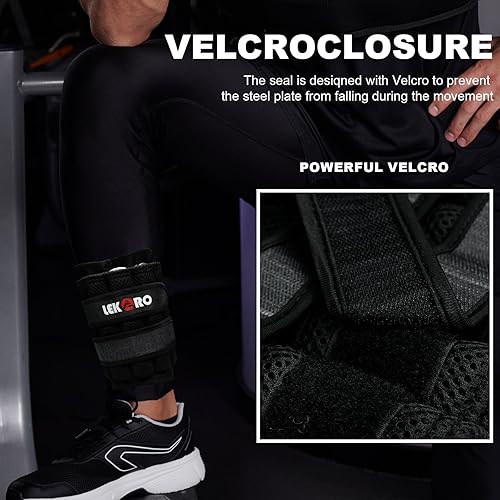 Vista 6 de Pesas ajustables para muñeca y tobillo, peso extraíble para brazos y piernas para hombres y mujeres, fitness, entrenamiento de fuerza, correr