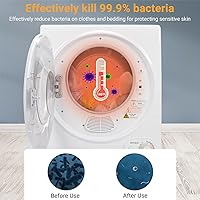 Vista 5 de ROVSUN 1.5CuFt Portable Clothes Dryer and 17.6LBS Full-Automatic Washing Machine Set, Compact Laundry Washer and Dryer Combo Set with Stainless