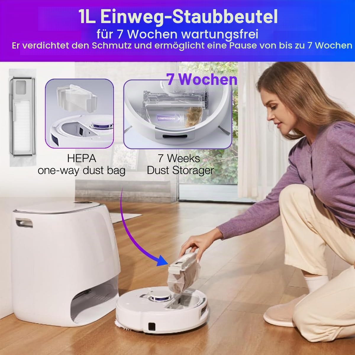HomeTimes Ersatzteile für Narwal Freo X Ultra Saugroboter Zubehör mit 1 Gummibürsten 2 HEPA-Filter 4 Mop-Pads 4 Seitenbürsten 4 Staubbeutel