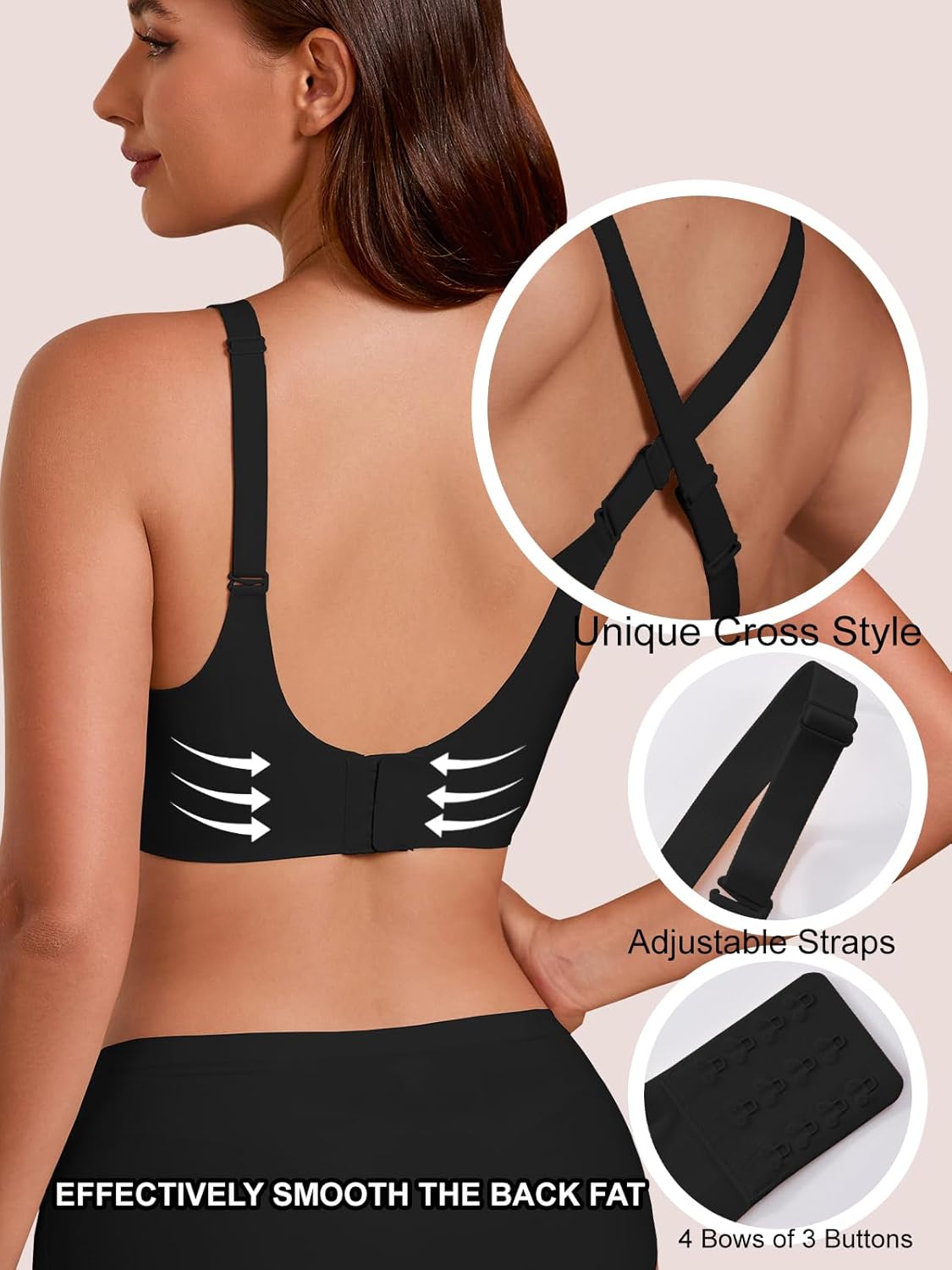 COCOMARTS Jelly Bras for Women No Underwire Seamless Push Up Bra Full Support Comfort Bralettes Wireless Plunge Everyday Bra - Image 5