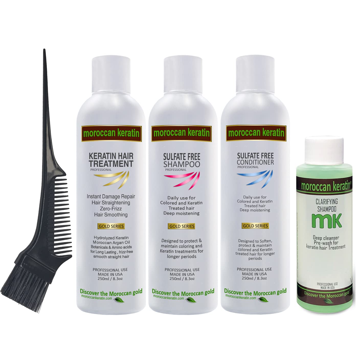 Gold Series Brazilian Keratin Hair Blowout Treatment Large Set Complex Global Proven Formula Natural Organic Results Professional Grade At Home or Salon Keratina Para Alisar El Pelo