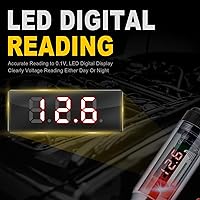Vista 3 de Lámpara de Prueba Automotriz 5-90V Probador de Circuito LED Digital con Pantalla de Voltaje, Probador de Luz Bidireccional Automático, Probador