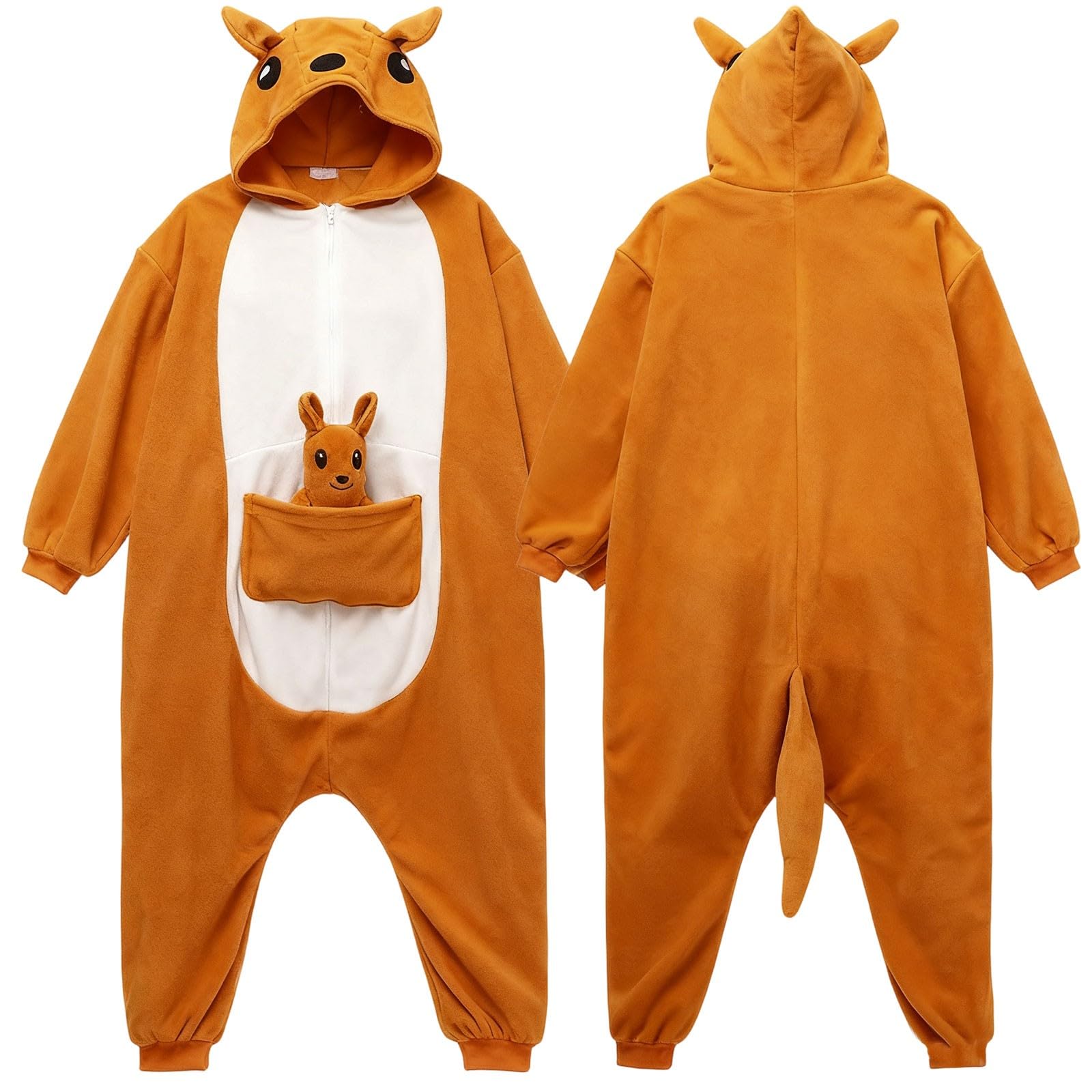 Pijama Suave con Personajes de Animales, Ropa de Estar por casa de Forro Polar acogedora para Relajarse y para Fiestas de Disfraces con Capucha y Bolsillos.