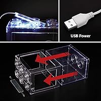 Vista 5 de Pequeño Tanque de Peces Betta, Kit de Tanque de Acuario con Iluminación LED, Conjunto de Tanque de Peces de Combate Apilable de 0.6 Galones