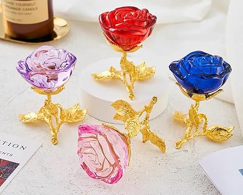 Miniatura 6 de K9 - Rosa de cristal, flor eterna de rosa, regalo para novia, esposa, mamá en el día de San Valentín, día de la madre, Acción de Gracias, Navidad,