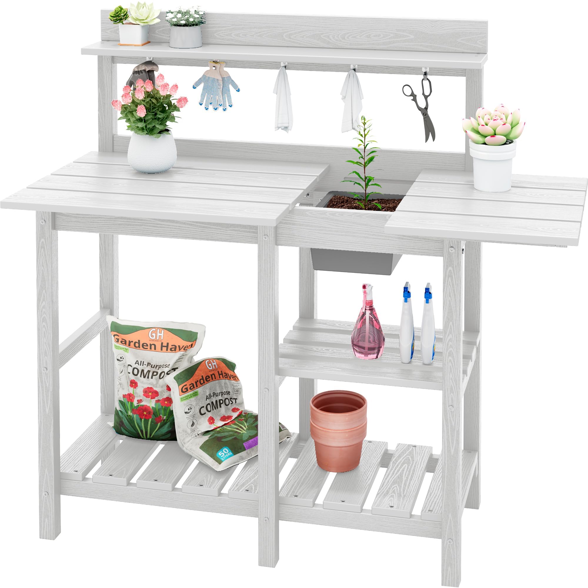 SERWALL Outdoor Potting Bench with Removable Sink