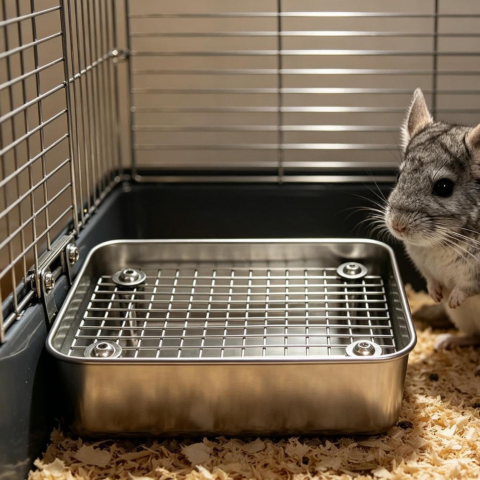 Zubehör, Wiederverwendbare Rechteckige Urinierschale, Toilette für Kleine Meerschweinchen Und Andere, S Silver