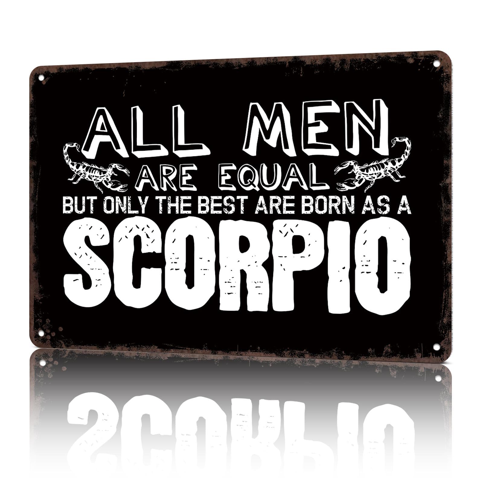 KWQDOZF Vintage Metal Signs Scorpio Men Zodiac Signs Funny Tin Sign Poster Wall Art For Home Room Bedroom Office Decor 8x12inch
