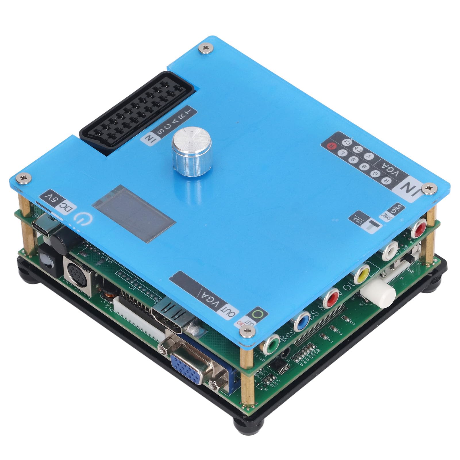 Akozon Convertidor LCD GBSC VGA Interfaz Multimedia de Alta Definición 3 Salidas Control GBS Convertidor de Videojuegos Accesorios Profesionales