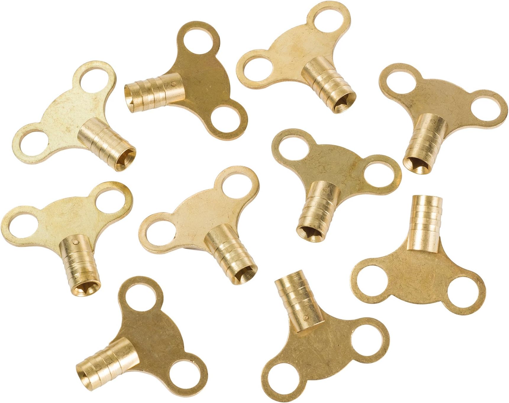 Dickie Dyer 11042 Brass Clock Type Radiator Keys (Pack of 10)