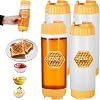 4 Packs No‑Drip Honey Dispenser Bottle with Wide Refill Mouth,18 oz BPA-Free Honey Squeeze Jar for Syrup, Agave, Salad Ketchup Dressing