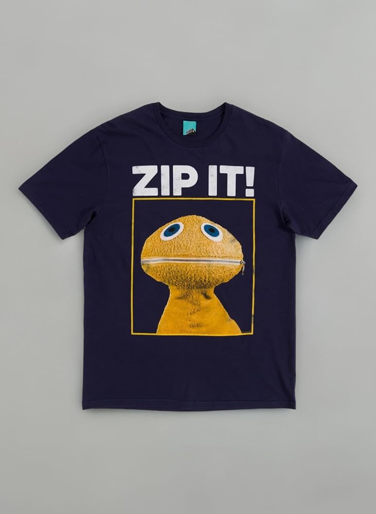TruffleShuffle Unisex Zippy Zip It T-Shirt Navy | Non-Fading | 100