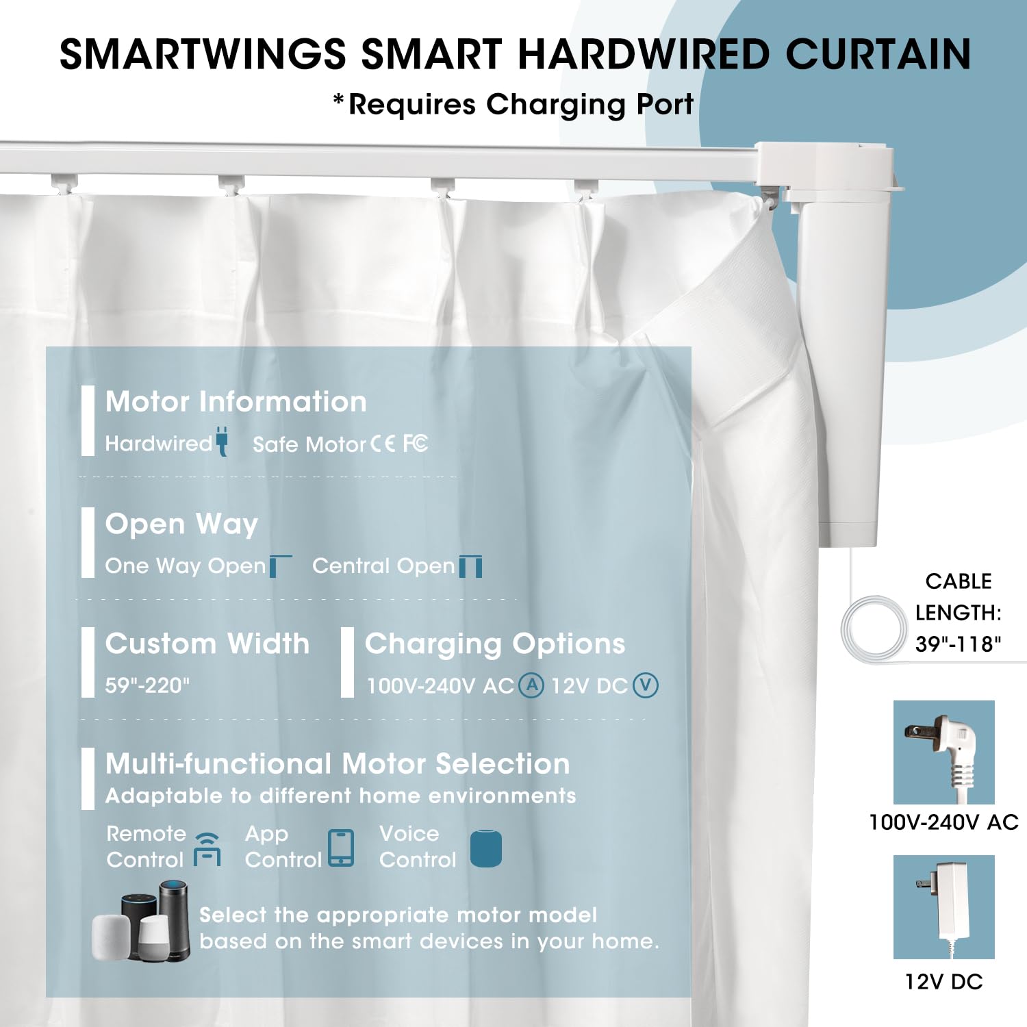 Motorizado Sheer Phantom Bli | Abridor de ventana eléctrico inteligente para HomeKit | Cortinas con cable duro y puertas correderas de armario | Diseño moderno Automat