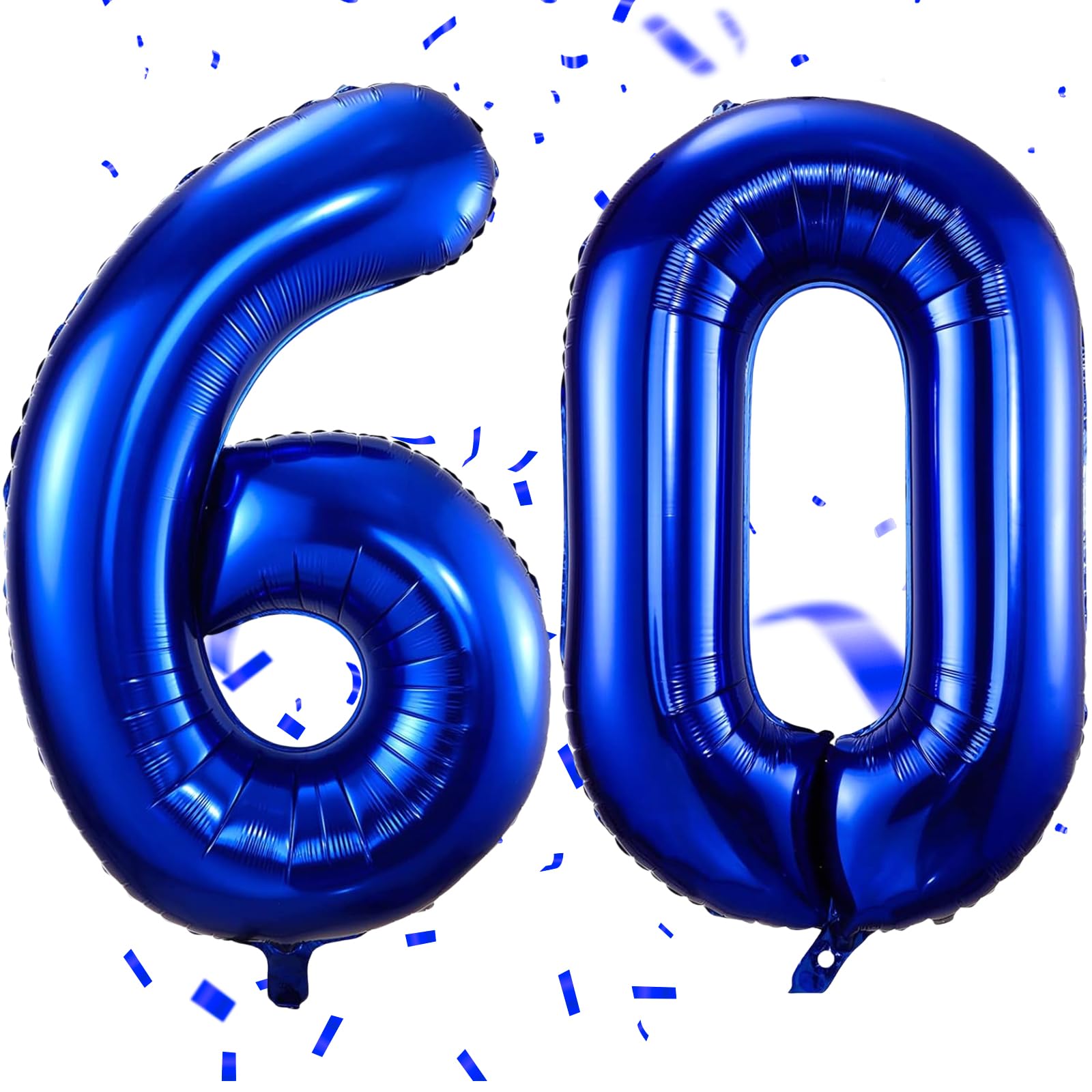 EWODEIEW Balloon Numbers 60 Blue, 40 Inch Blue Balloon 60, Dark Blue Number Balloon 60 Helium Balloon Foil Balloon 60th Birthday Decoration for Men Women 60th Birthday Party Anniversary