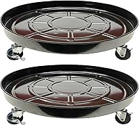 Vista 10 de Choclaif Organizador para plantas con ruedas, paquete de 3 soportes negros resistentes para plantas con ruedas universales, carrito redondo