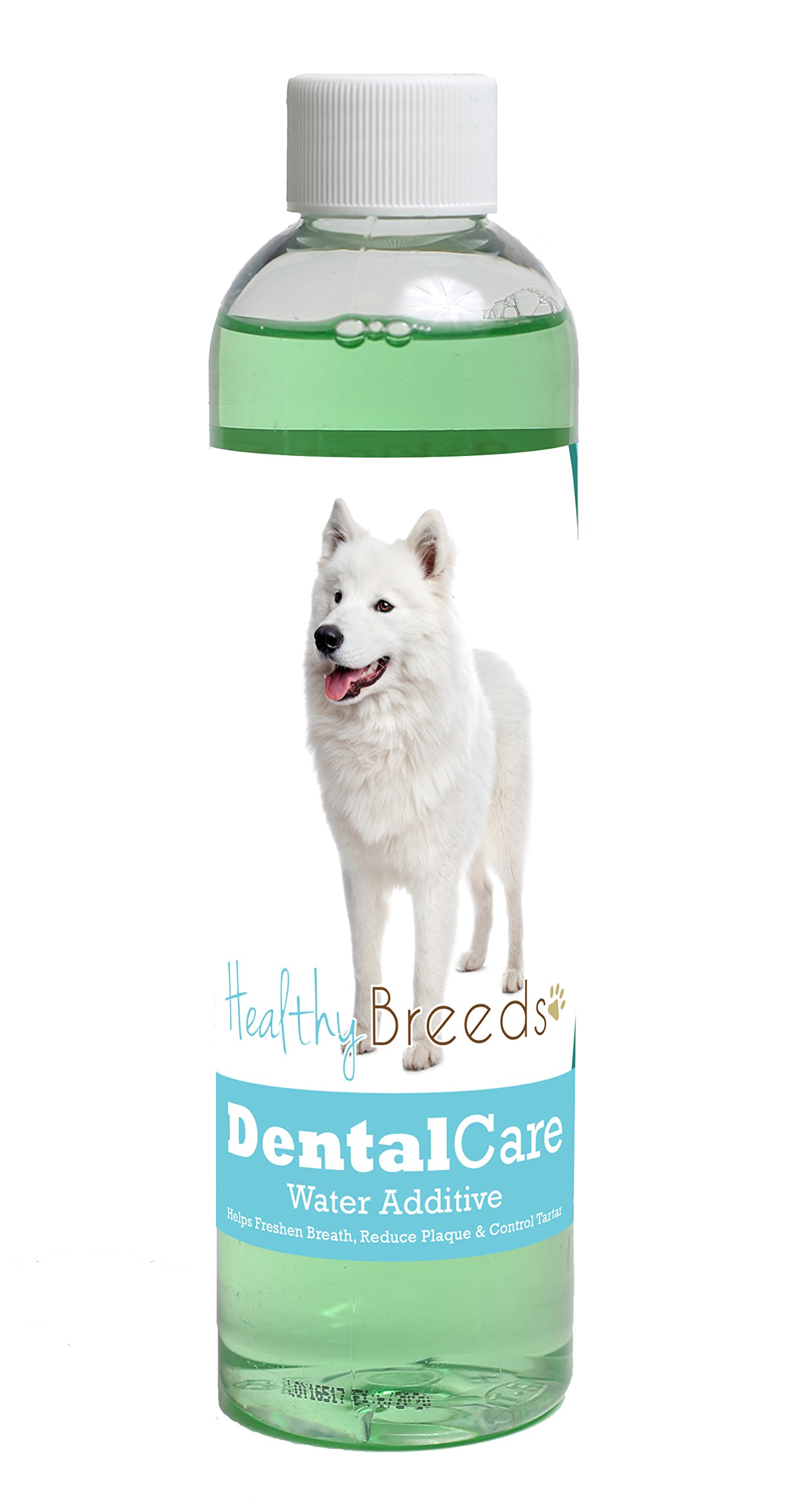 Healthy Breeds Dog Dental Care Water Additive for Samoyed - Helps Freshen Breath, Reduce Plaque &amp; Control Tartar - Mint Flavor - 8 oz