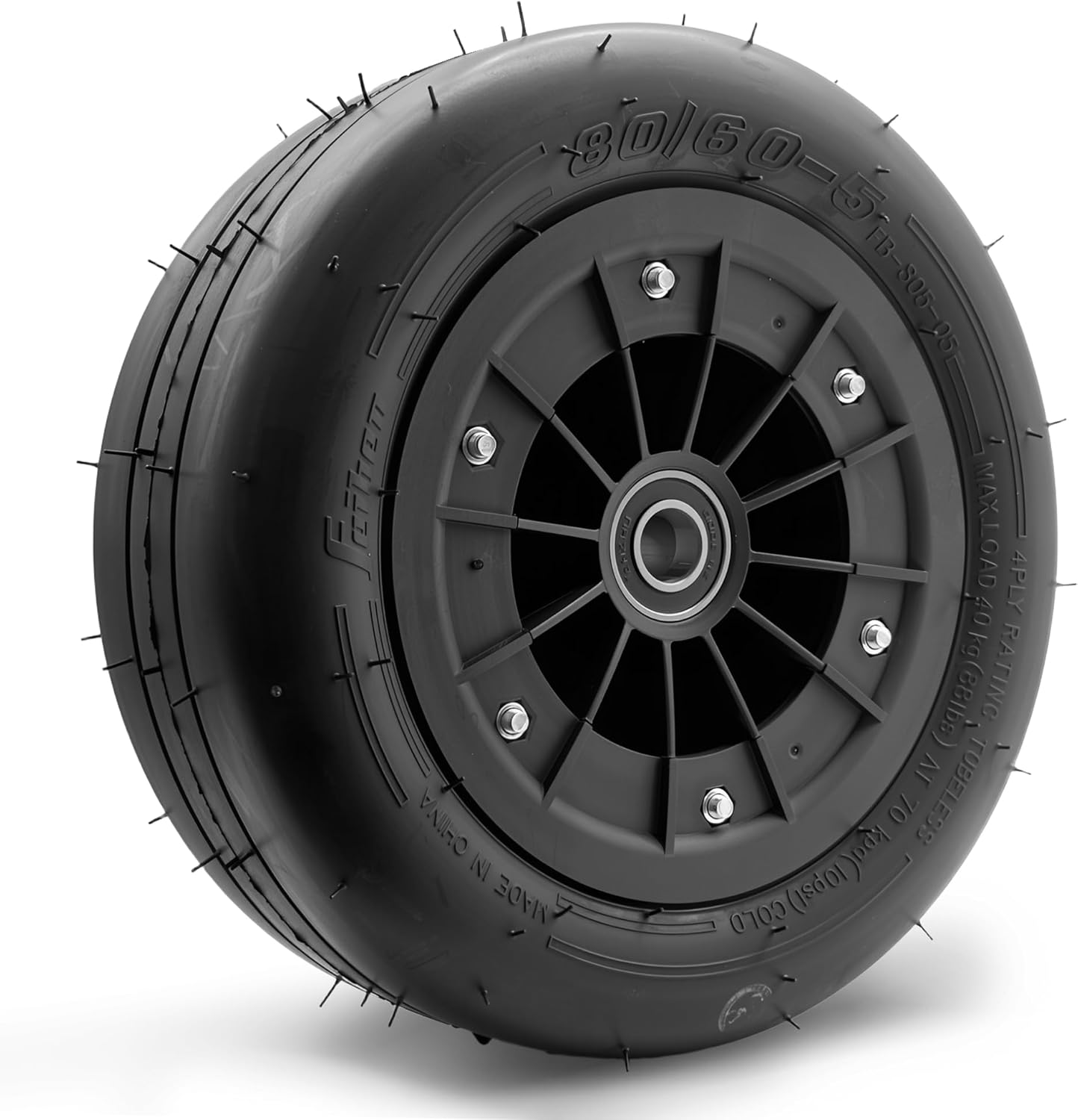 80/60-5 Gokart Front Wheel Fit for Ninebot Go Kart Kit/Kit2/GoKart Pro/Pro2, Karting Front Wheel Assembly Replacements