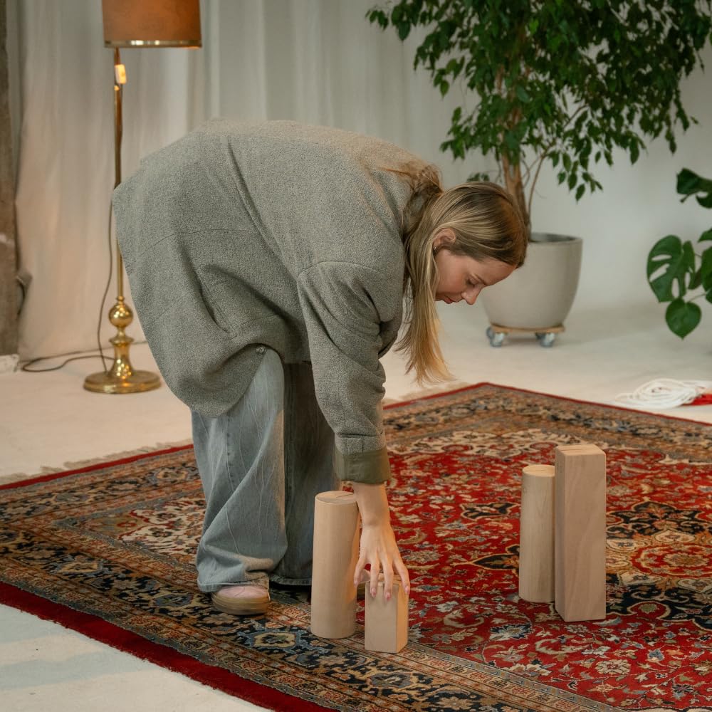 XXL Pro Figuren - Systemische Aufstellungsfiguren aus Vollholz für Coaching, Therapie & Familienaufstellungen | Systemisches Arbeiten im Raum ohne Stellvertretende | Seile inkl.