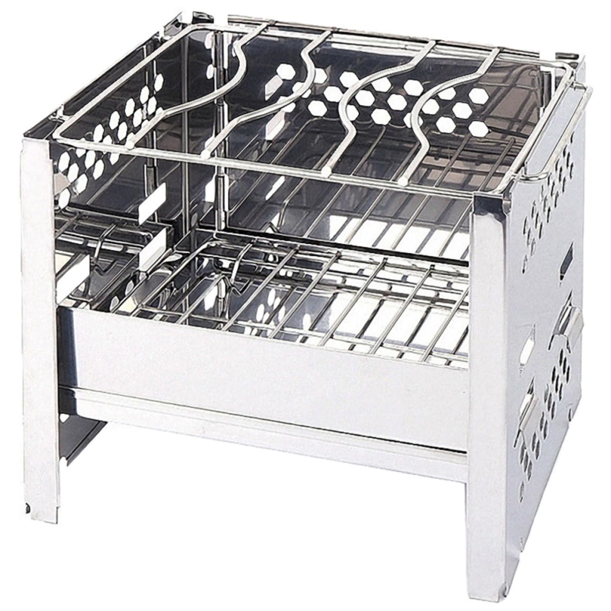 Parrilla de Barbacoa Portátil Plegable de Acero Inoxidable para Camping