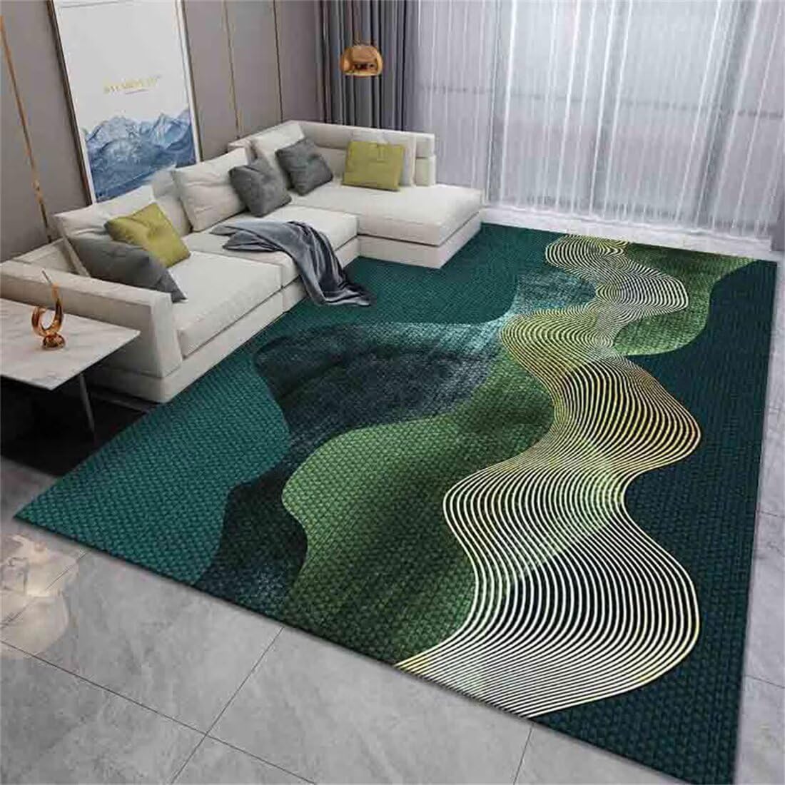 Tapis Chambre Fille Vert pour Accessoires de Salon Design et Cosy