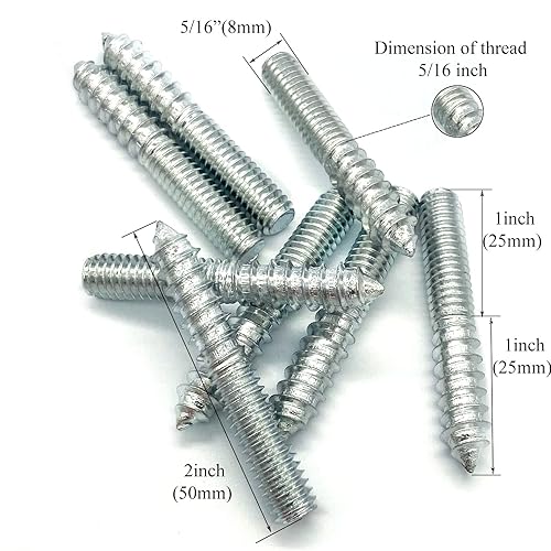 Miniatura 9 de Yoliko Paquete de 12 pernos negros de 516-18 x 3 pulgadas pernos de doble cabeza 516-18 pulgadas tornillos de clavija de madera 516 pernos de gancho