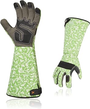 Vgo... 1 Pair Gardening Gloves Ladies,Safety Work Gloves,Long Sleeves Gauntlet,Puncture Proof,TouchscreenSize XS,Green,AL6608-FM
