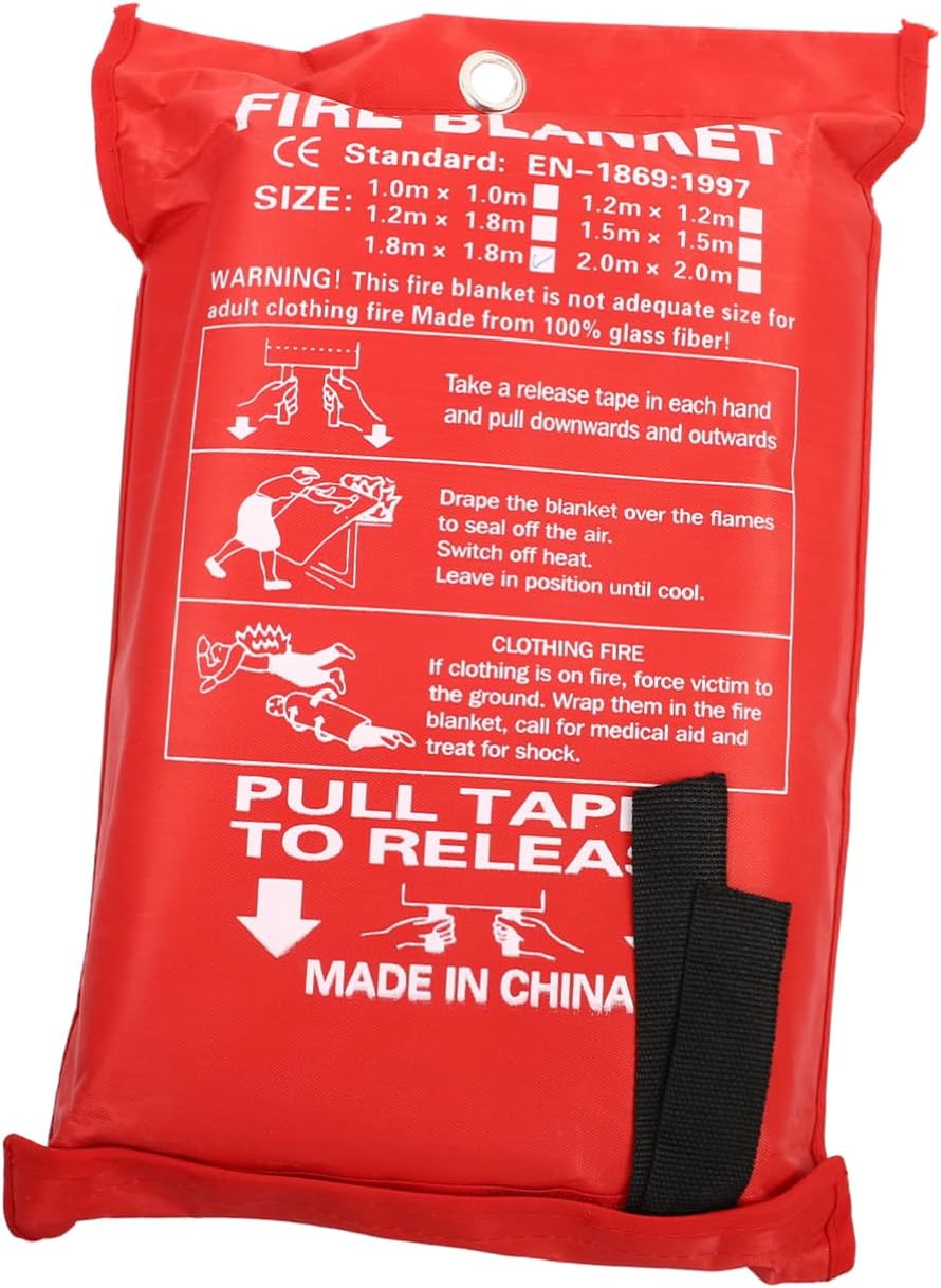 GALPADA Premium Fiberglass Fire Blanket Heat Insulation Lightweight Fire Suppression Blanket for Home Kitchen Camping and Barbecue Safety