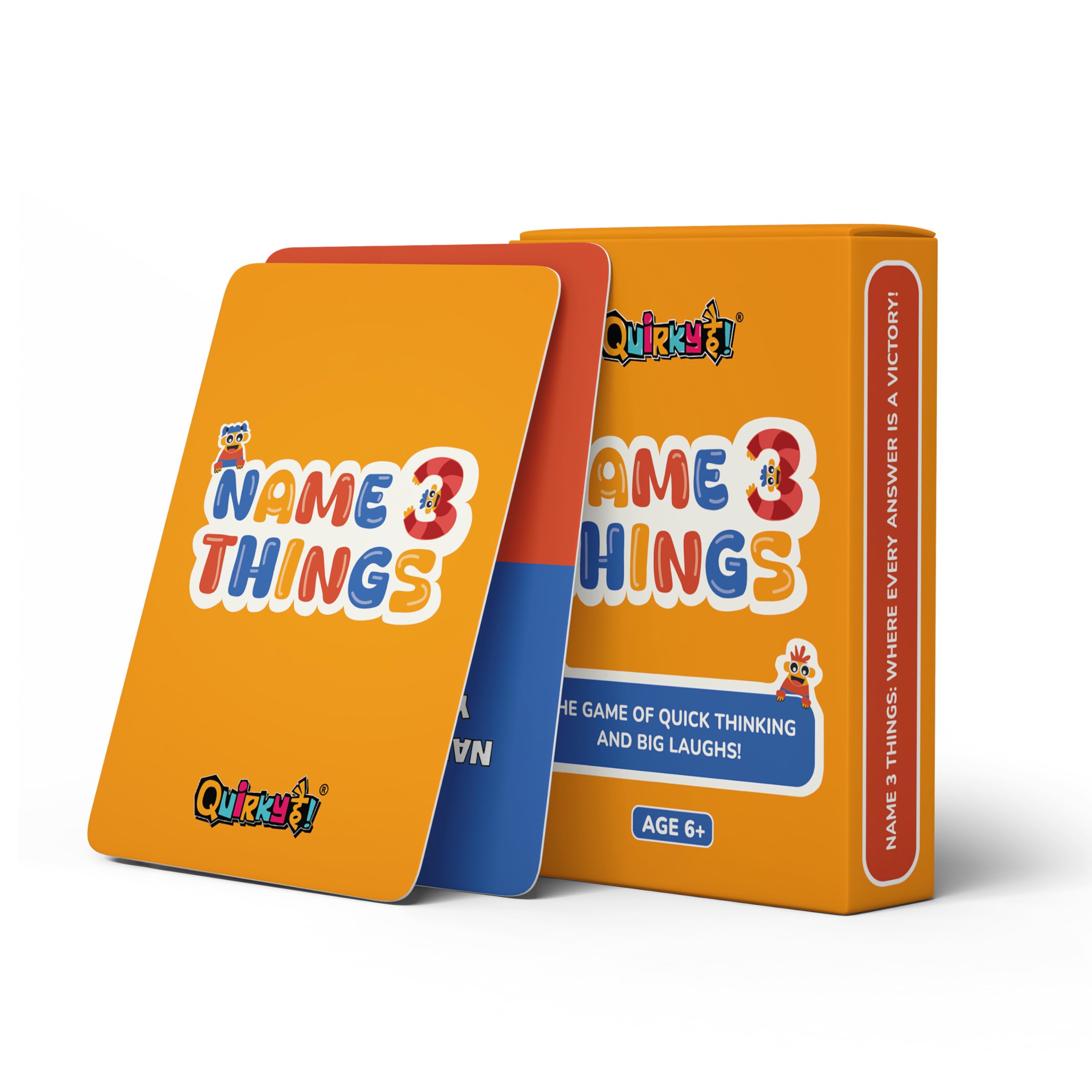 Name 3 Things Card Game - Exciting Kids & Adults Party Game - Quick and Easy Gameplay for All Ages - Perfect for Game Nights and Gatherings | Age 6 +