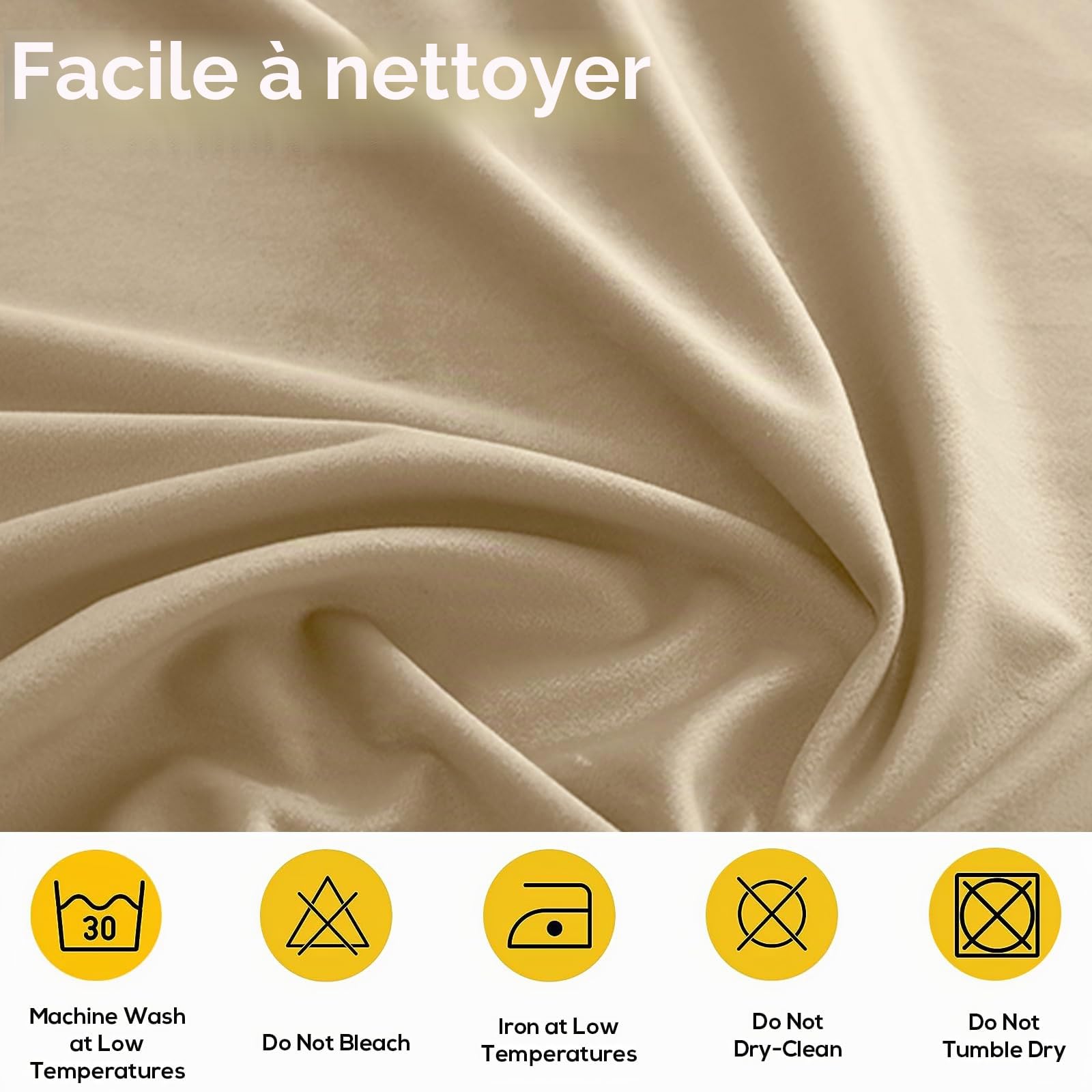 Rideau Occultant Fenetre Velours 240x160cm (HXL) Beige, Rideau Isolant Thermique Lot De 1 à Oeillets Rideau Anti Bruit Opaque, Decoration Chambre Maison Salon Intérieurs, VOR0002
