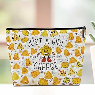 Cheese Lovers Gifts Cheese Stuff Makeup Bag, Food Lovers Gifts for Women Sister Friends Cosmetic Bag, Graduation Birthday Friendship Gift Makeup Pouch Organize