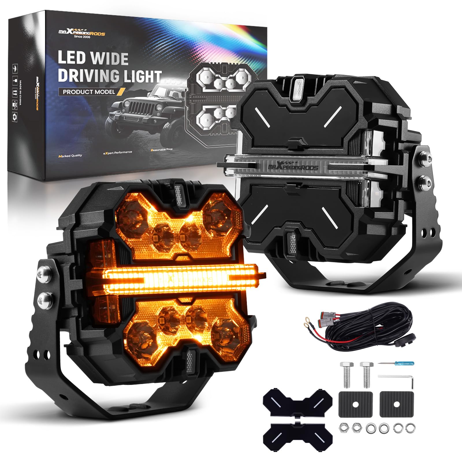 Faros LED Off-road de 7 pulgadas maXpeedingrods con 332W 8