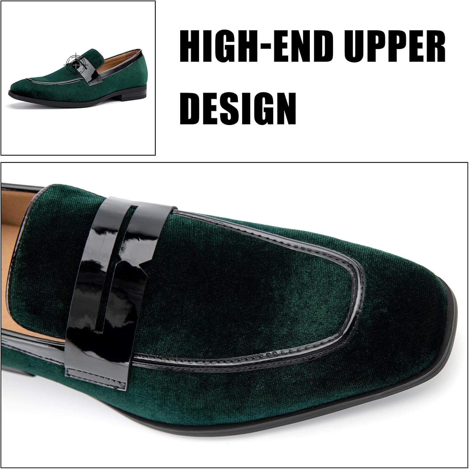 JITAI Mens Velvet Loafers Dress Shoes Loafers for Men Tuxedo Suit Shoes - Image 4