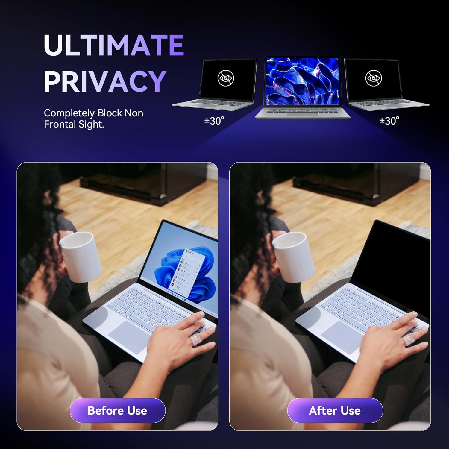 Laptop Privacy Screen Surface Laptop 6/5/4/3/2/1-13.5 Inch, Removable Computer Screen Anti-Spy Anti Glare Filter Shield for Microsoft Surface laptop 13.5in