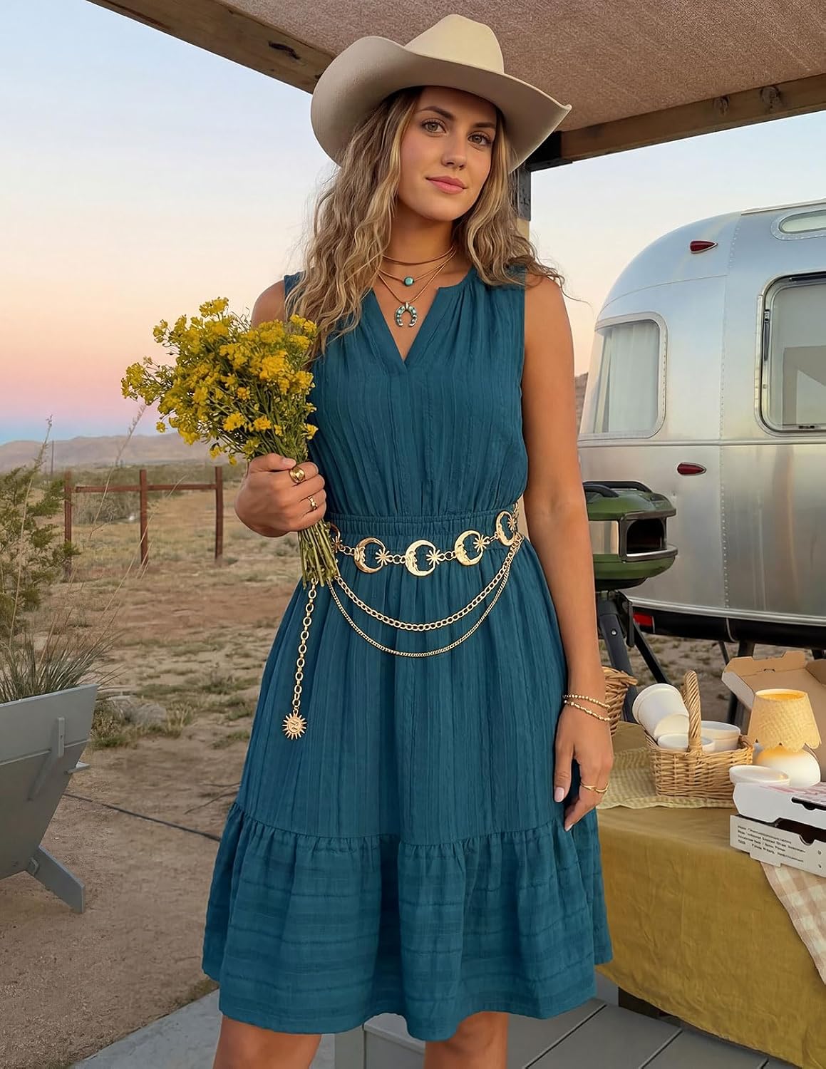  Womens Summer Casual Beach Vacation Sleeveless Mini Sundress 2026 thumbnail