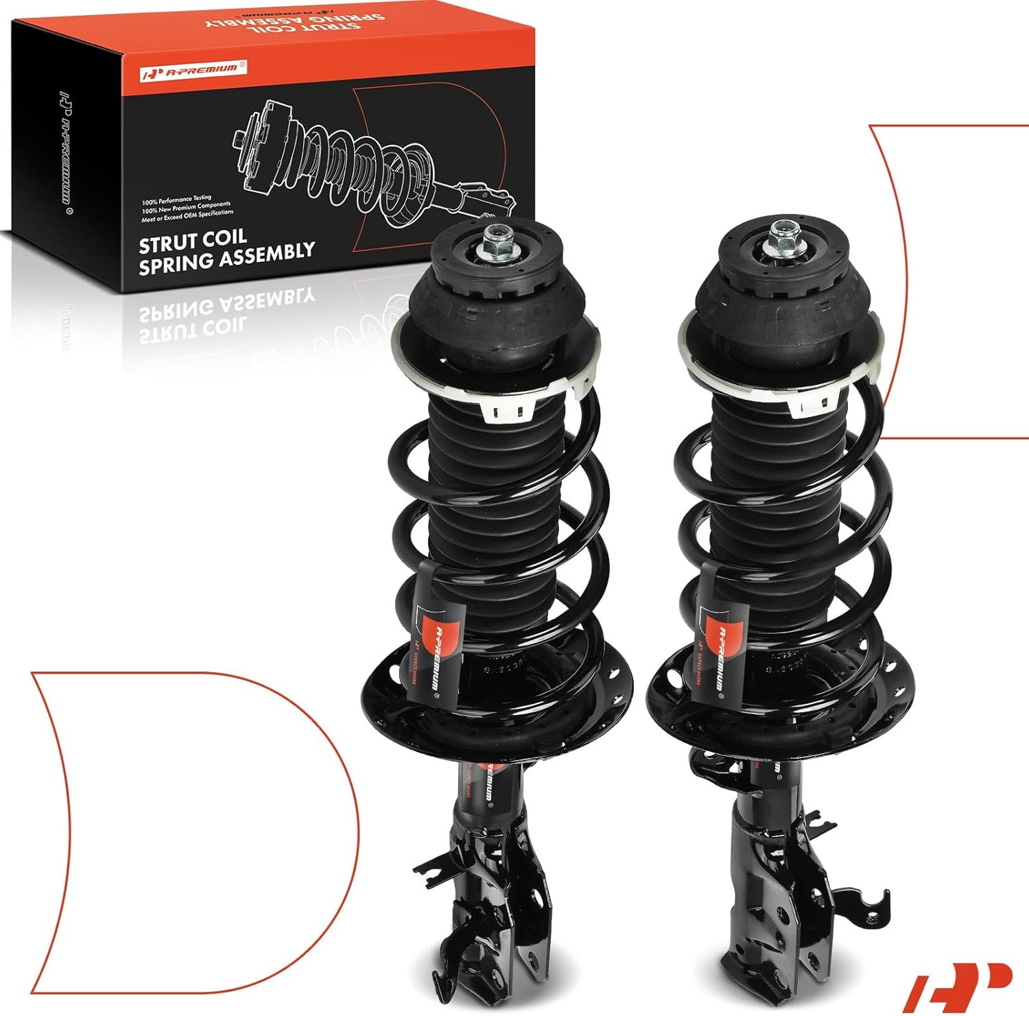 A-Premium Front Pair (2) Complete Strut and Coil Spring Assembly Compatible with Honda CRZ 2011 2012 2013 2014 2015, Driver and Passenger Side